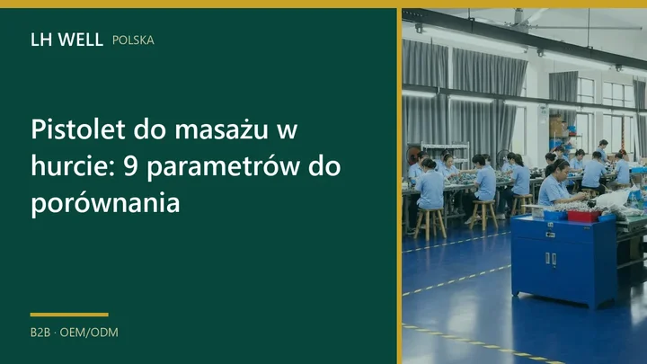 Pistolet do masażu i dziewięć pól specyfikacji do porównania hurtowego